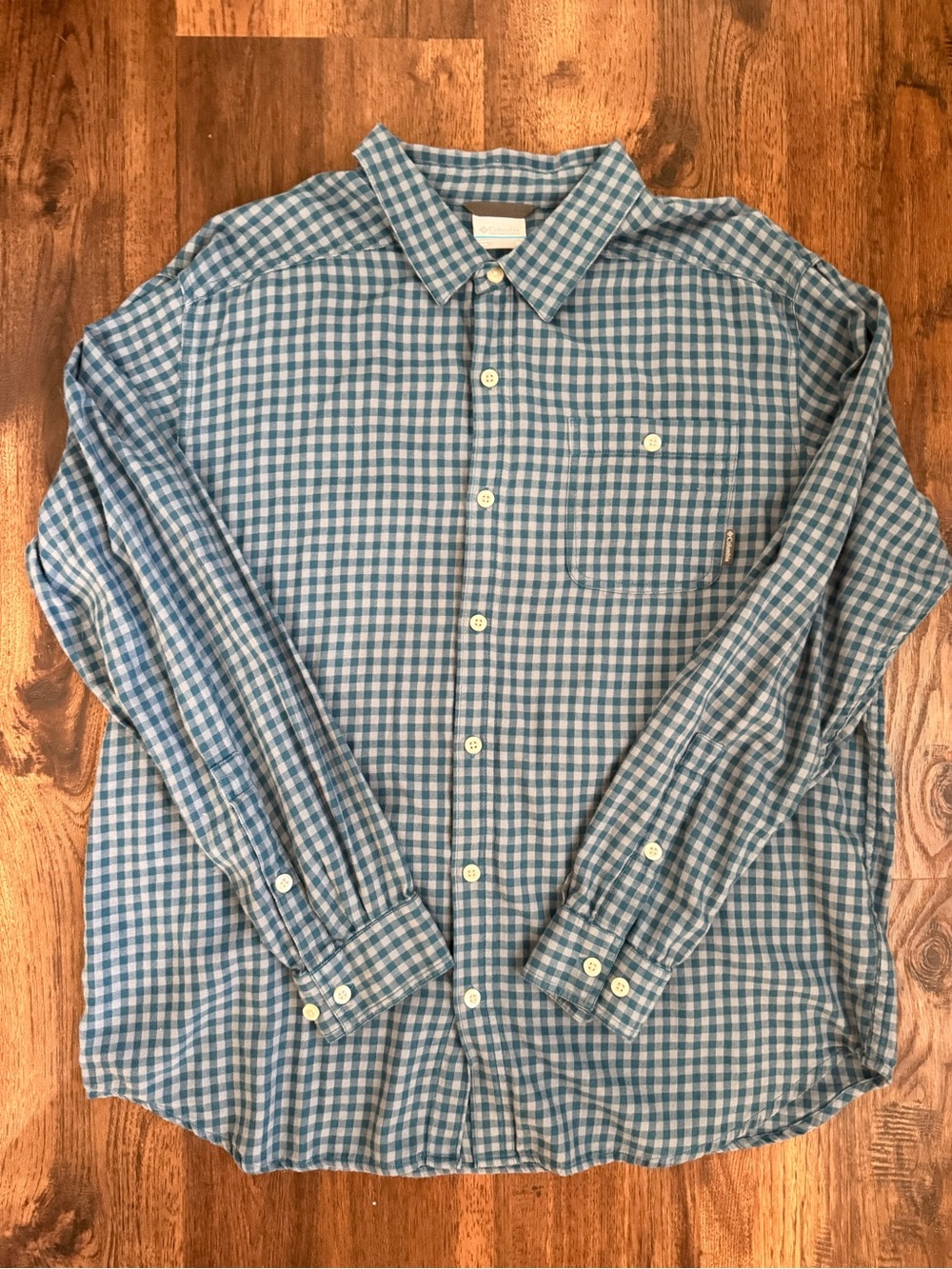 Columbia | Men’s blue & gray cotton long sleeve shirt | sz XL
